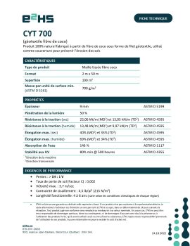 Fiche de matelas CYT 700 - E2HS